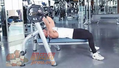 窄握距平卧推举