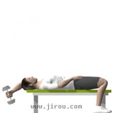 哑铃仰卧屈臂上提（单臂）